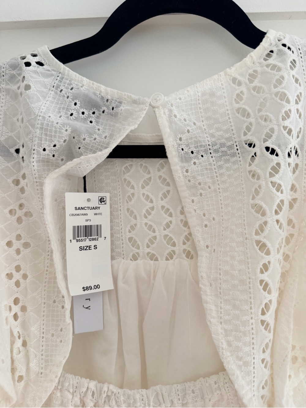 Sanctuary White Eyelet Ruffle Sleeve Blouse - Picture 13 of 15